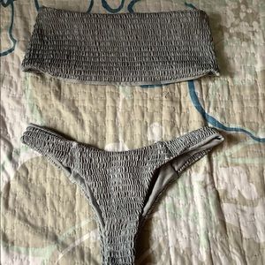 Grey bandeau bikini